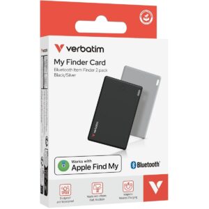 Verbatim Myfcr-02bs My Finder Card Bluetooth Item Finder 2 Pack Black