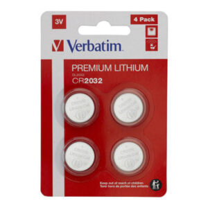 Verbatim Cr2032 Battery Lithium 3v 4 Pack x 20 Per Carton