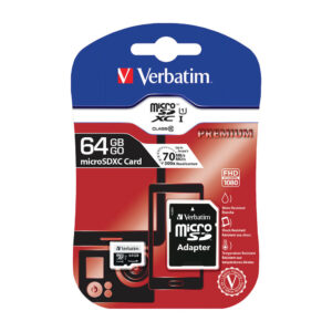 Verbatim Premium 64gb Micro Sd Card + Adaptor