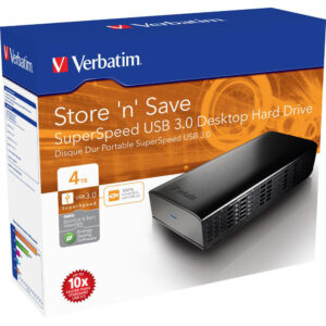 Verbatim 3.5" 4tb Store 'n' Save Usb 3.0 Hard Drive Gen 2 Black