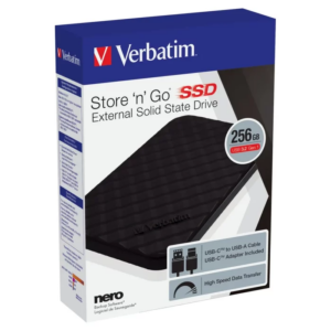 Verbatim Store 'n' Go Portable SSD USB 3.2 Gen1 256GB Black 1 kolok 56645