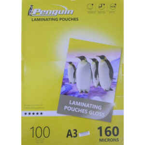 Penguin Laminating Pouches A3 160 Microns Gloss 100 Per Box