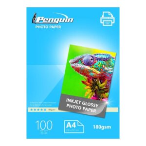Penguin Inkjet Photo Paper Gloss 180g 100 Sheets A