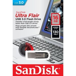 Sandisk Ultra Flair High Speed Flash Drive Usb 3.0 16gb Silver Grey 1 kolok r56233