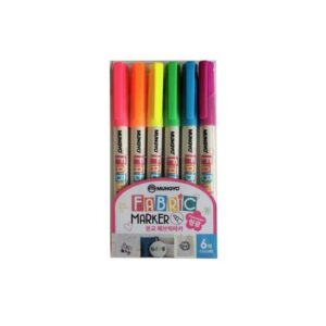 Mungyo Fabric Marker Fine Asst Fluroescent 6’s