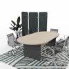 oval meeting table styled