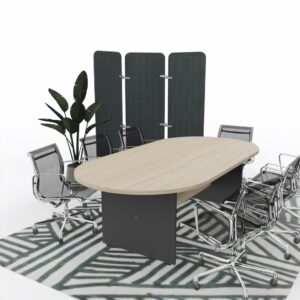 BOARDROOM TABLE-PANEL LEG 32MM OVAL TOP