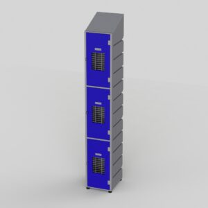 3 Tier Plastic Locker | Slant Top Mesh