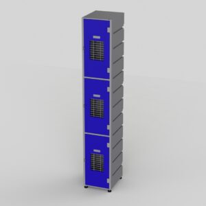 3 Tier Plastic Locker | Flat Top Mesh