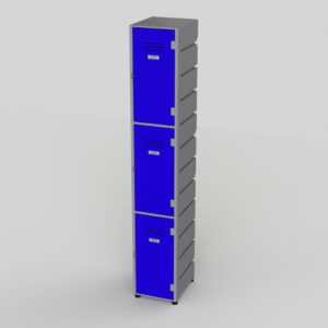 3 Tier Plastic Locker | Flat Top Solid