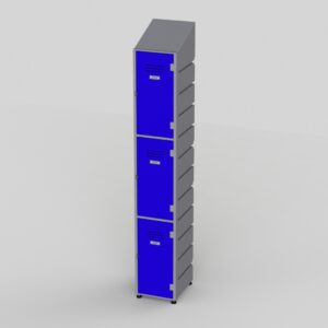 3 Tier Plastic Locker | Slant Top Solid