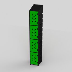 4 TIER ECOLITE PLASTIC LOCKER - SLANT TOP PERFORATED DOORS 1 thh 282b14a8ab80b6caba104c46289b32d6