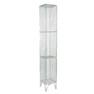 3 COMPARTMENT STEEL WIREMESH LOCKER