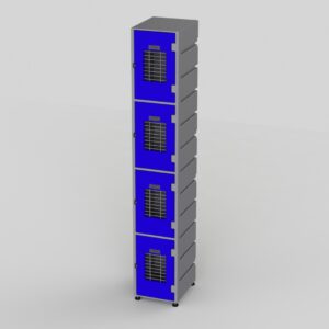 4 Tier Plastic Locker | Flat Top Mesh