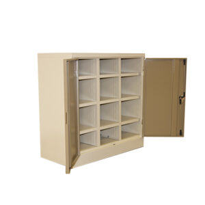18 COMPARTMENT STEEL  PIGEONHOLE CABINET 1800/900/450 WITH DOORS
