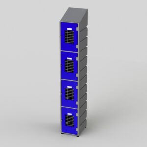 4 Tier Plastic Locker | Slant Top Mesh