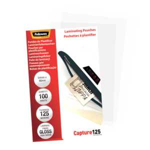 Fellowes Laminating Pouches 54 x 86mm 125 MIC 100 Pack Advanced 54 x 86mm 125 micron 100 Pack 3 5306302 2