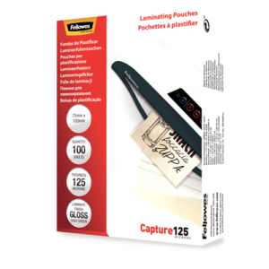 Fellowes Laminating Pouches 75 x 105mm 125 MIC 100 Pack Advanced 75 x 105mm 125 micron 100 Pack 2 5306901 1