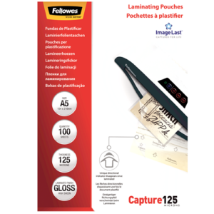 Fellowes Laminating Pouches A5 125 MIC 100 Pack Advanced 154mm x 216mm 126 micron 100 Pack