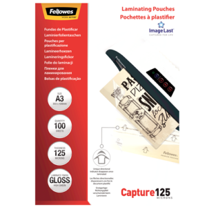 Fellowes Laminating Pouches A3 125 MIC 100 Pack Advanced 303mm x 426mm 125 micron 100 Pack