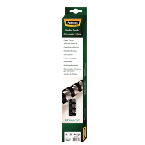 Fellowes Binding Combs Fellowes 6mm Comb Retail Pack Black 2 - 20 21 ring 25 Pack
