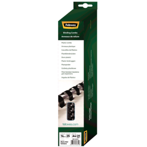 Fellowes Binding Combs Fellowes 14mm Comb Retail Pack Black 81 - 100 21 ring 25 Pack