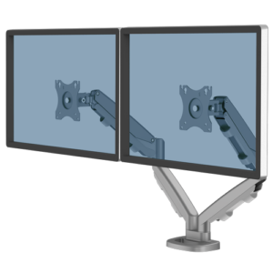 Fellowes Monitor Arm Eppa™ Dual Monitor Arm - Silver Effortless gas spring finger touch Silver