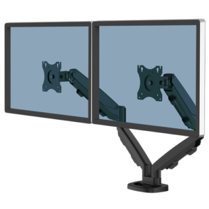 Fellowes Monitor Arm Eppa™ Dual Monitor Arm - Black Effortless gas spring finger touch Black
