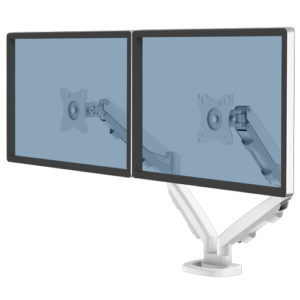 Fellowes Monitor Arm Eppa™ Dual Monitor Arm - White Effortless gas spring finger touch White