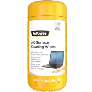 Fellowes Cleaning Wipes Sanitizing Surface Wipes (Tub) Multi surface wipes - resealable tub. 100 wipes